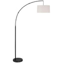 Modern Arc Floor Lamp with White Linen Shade