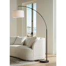 Modern Arc Floor Lamp with White Linen Shade
