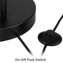 Modern Arc Floor Lamp with White Linen Shade